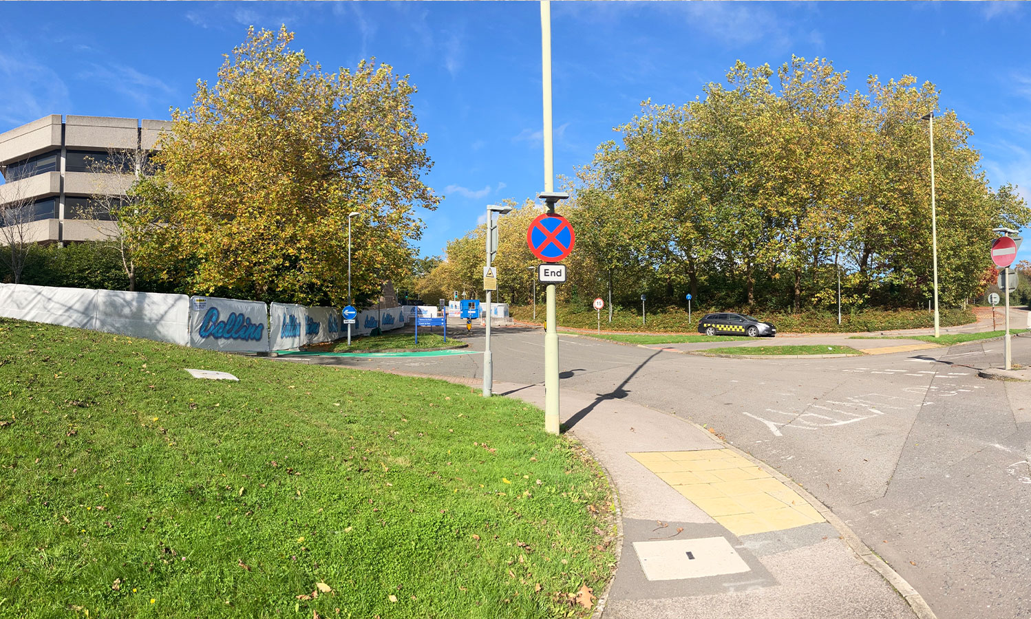 Existing site image showing site entrance off the B3270. 